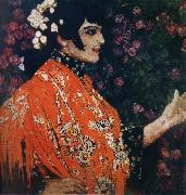 Alexander Yakovlevich GOLOVIN The Woman of spanish had on a shawl red china oil painting reproduction